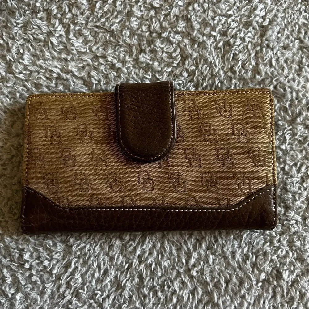Dooney & Bourke Signature Tan and Brown Hobo Bag